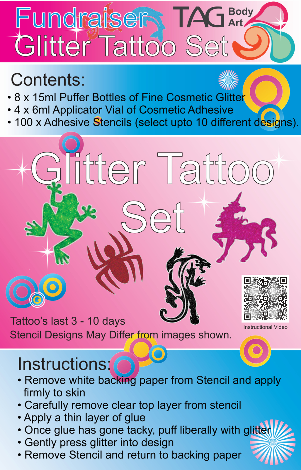 Ruby Red Glitter Tattoo Kit - Boy's:  