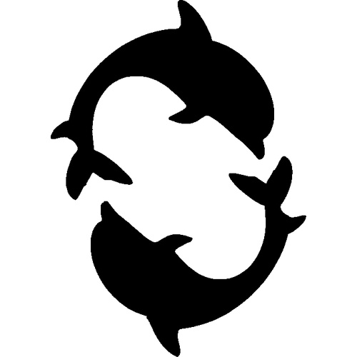 DOUBLE DOLPHIN STENCIL