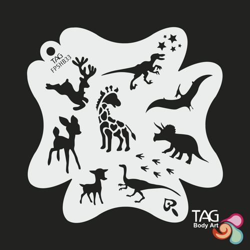 Jurassic & Friends - Face Paint Stencil