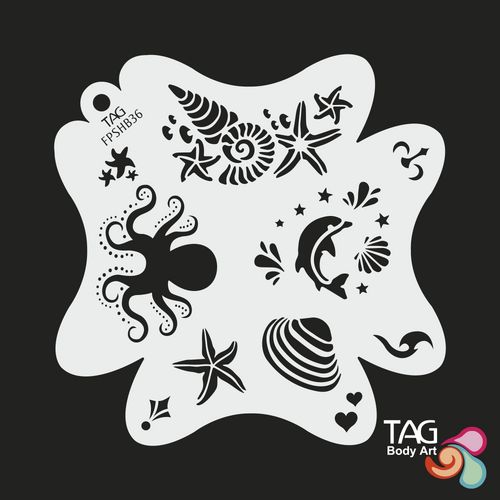 Ocean Wonders - Face Paint Stencil