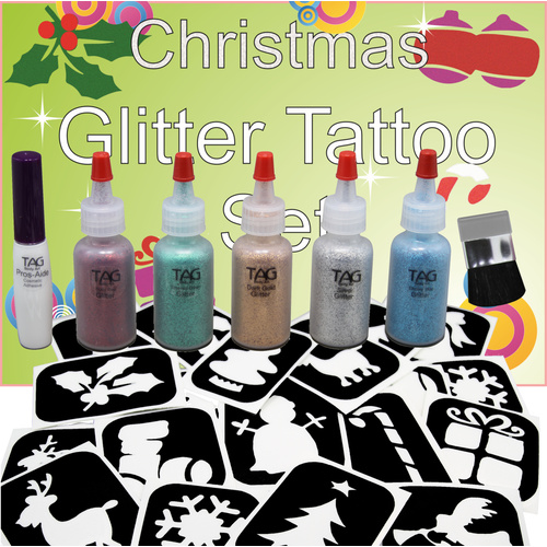 CHRISTMAS GLITTER TATTOO PARTY KIT