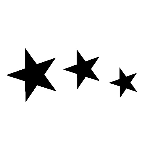 3 STAR CURVE STENCIL - SMALL