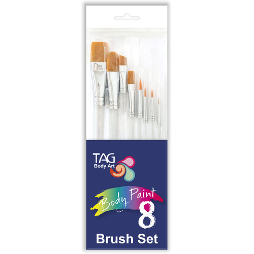 TAG Face and Body Paint Brush Set 8 Piece