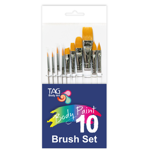 TAG Face and Body Paint Brush Set 10 Piece