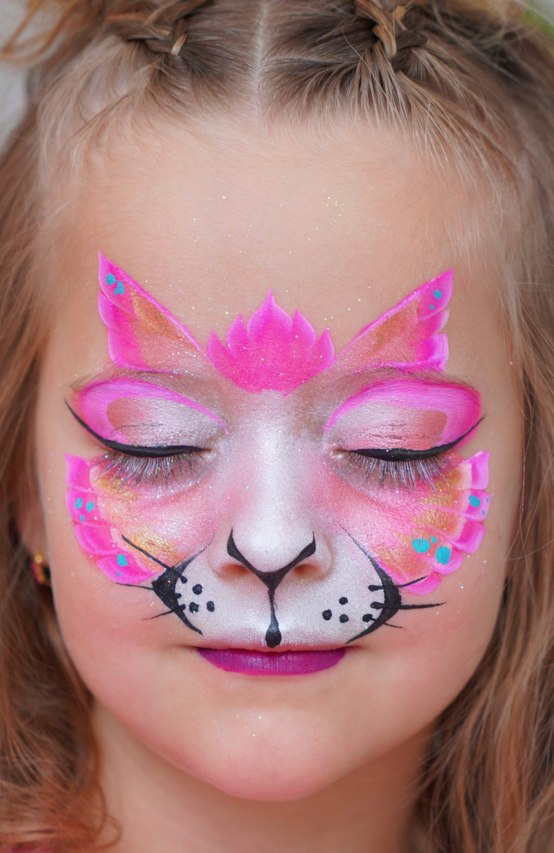 Pink Cat Face Paint Tutorial: Step by Step Photo Guide