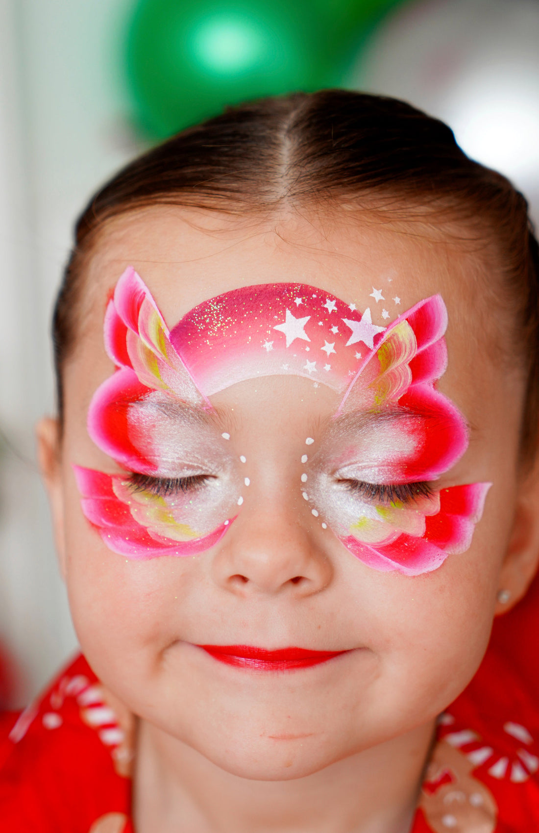Christmas Butterfly Face Paint Tutorial: Step by Step Photo Guide