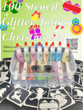 Glitter Tattoo Stencil Kit - Christmas