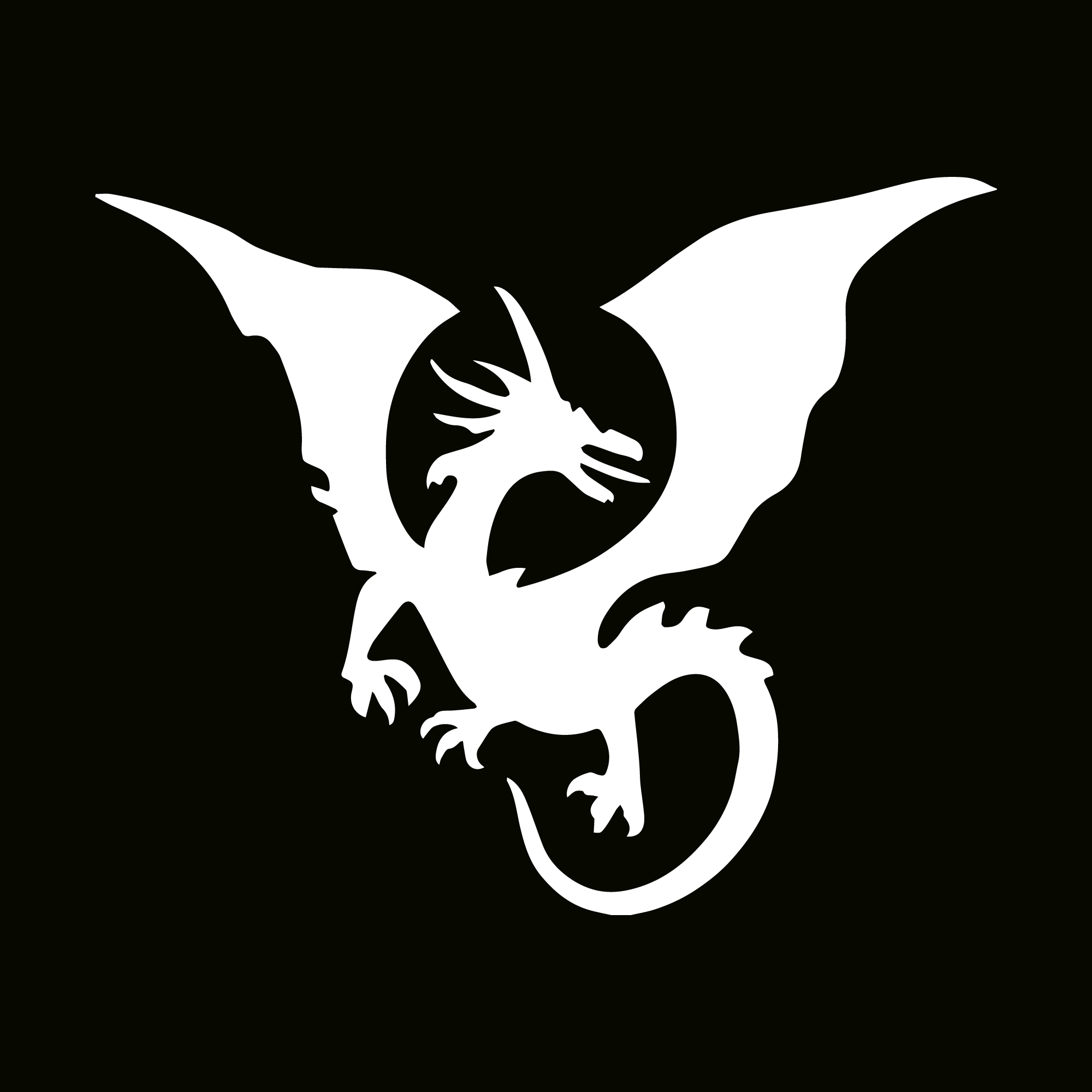 Glitter Tattoo Stencil -  Flying Dragon