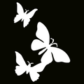 Glitter Tattoo Stencil - Triple Butterfly