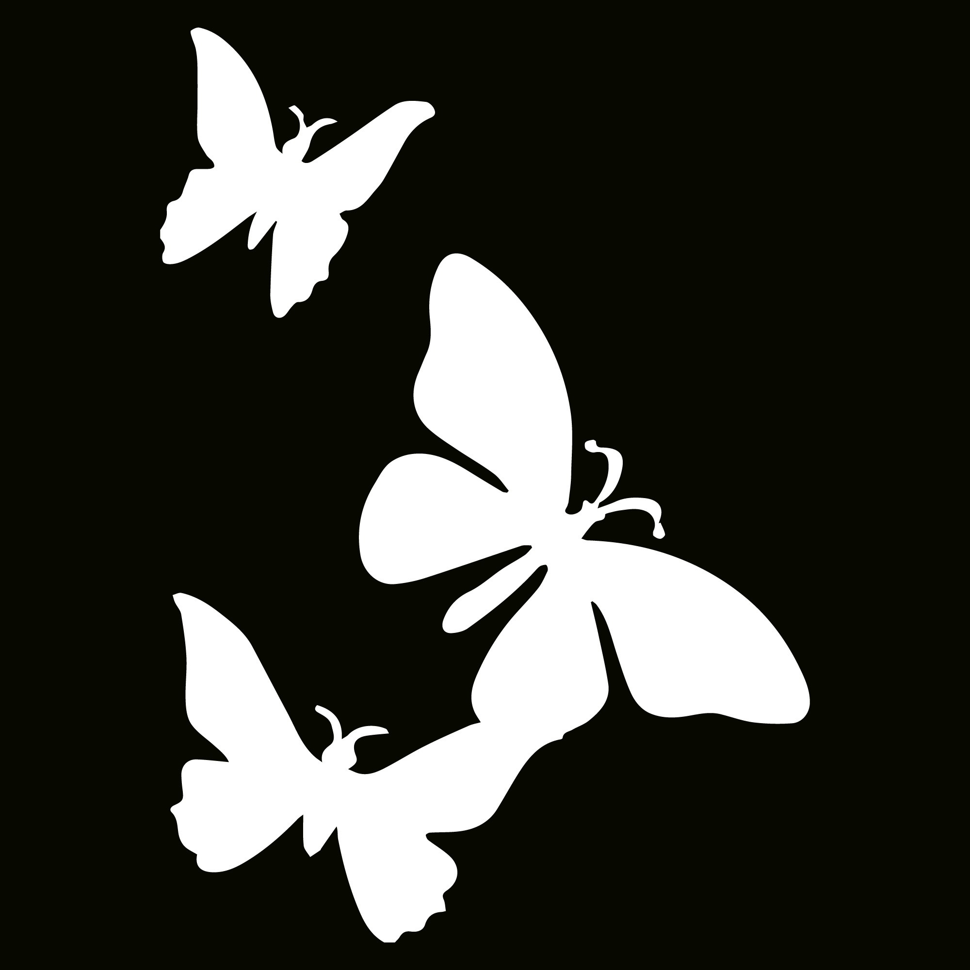Glitter Tattoo Stencil - Triple Butterfly