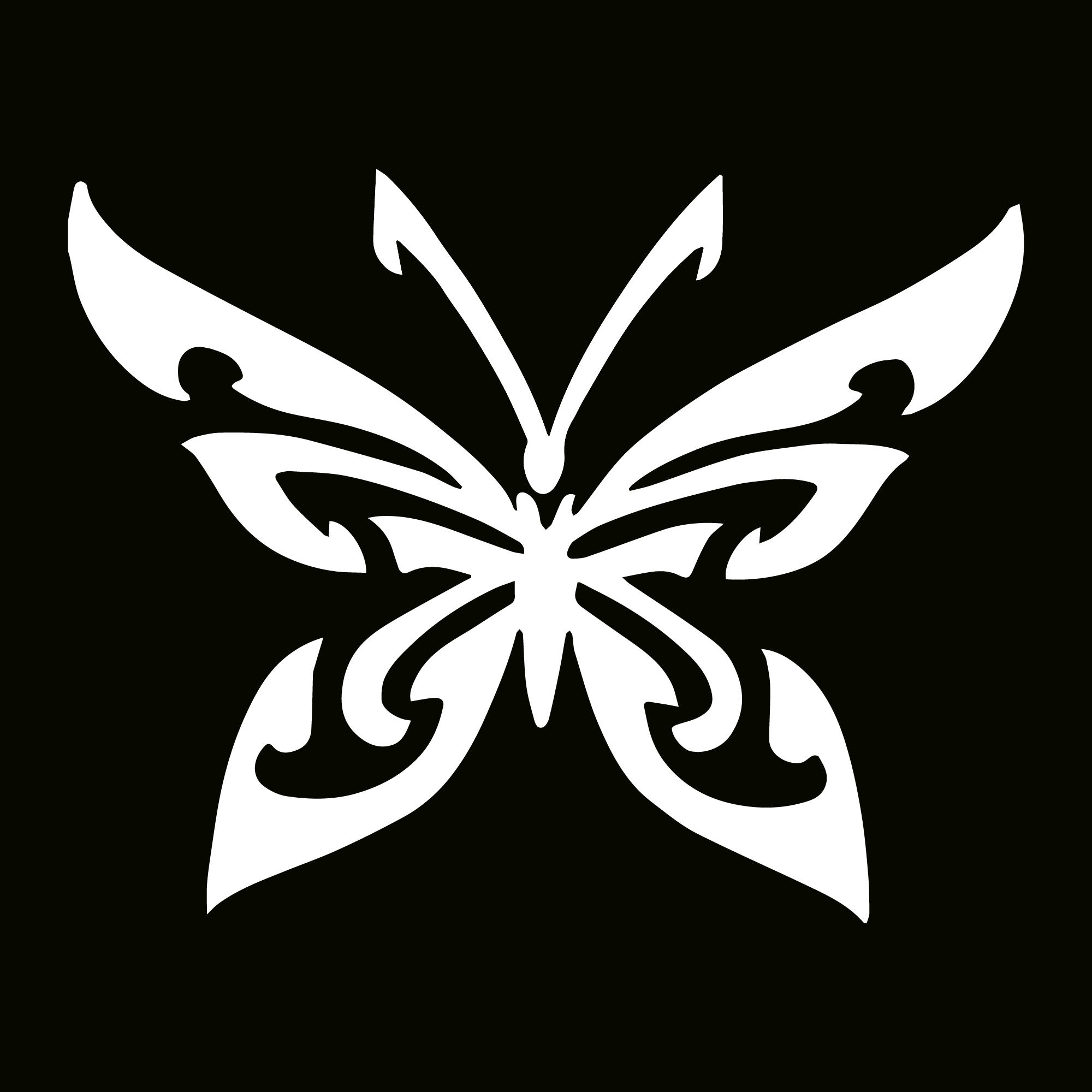 Glitter Tattoo Stencil - Tribal Butterfly