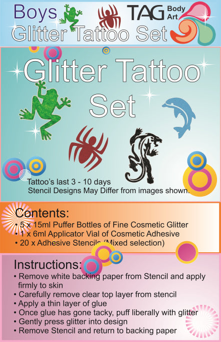 Glitter Tattoo Party Kit - Boys