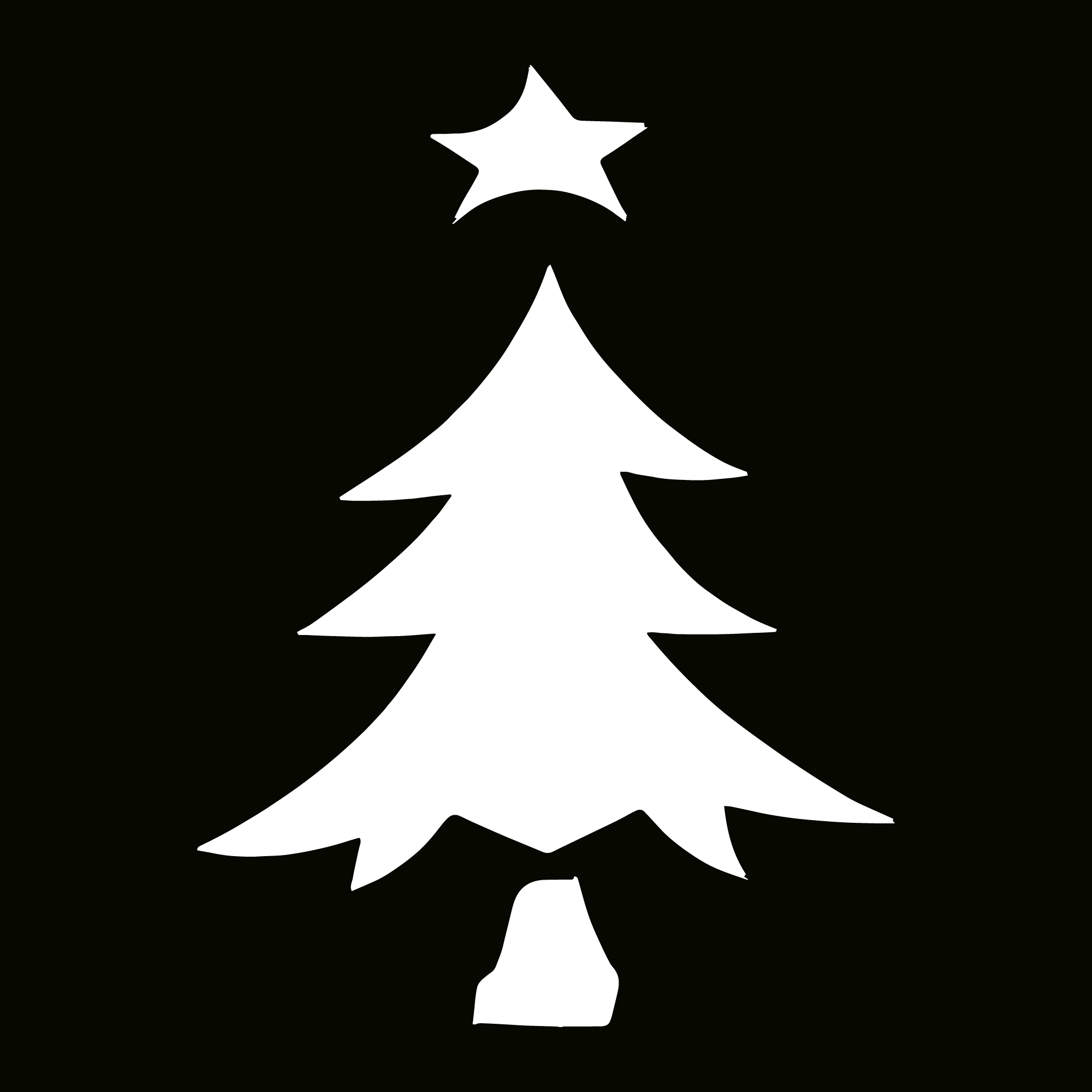 Glitter Tattoo Stencil - Christmas Tree 1