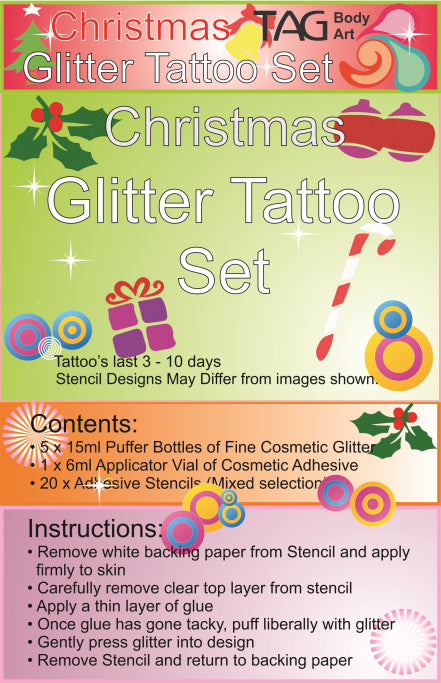 Glitter Tattoo Party Kit - Christmas