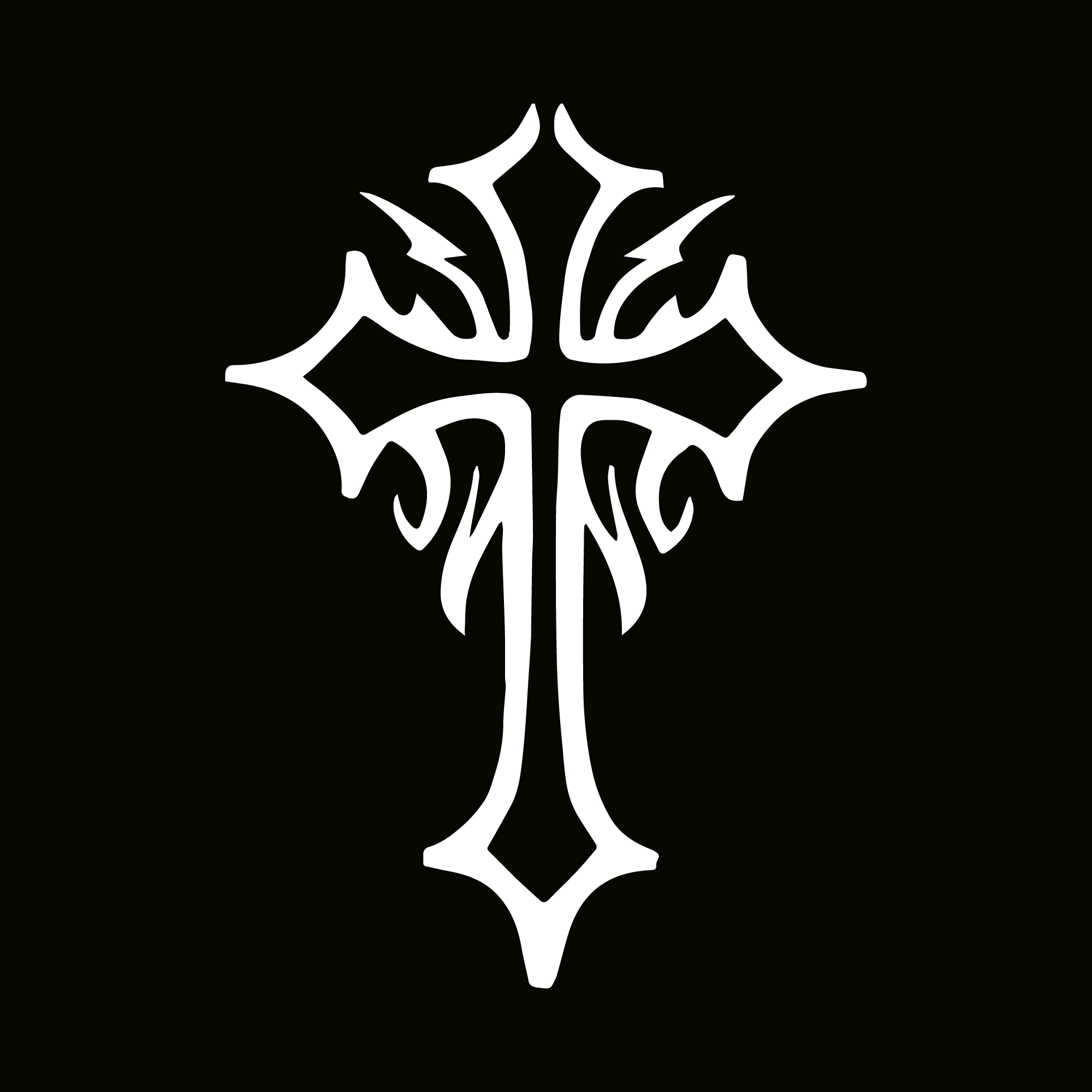 Glitter Tattoo Stencil - Cross
