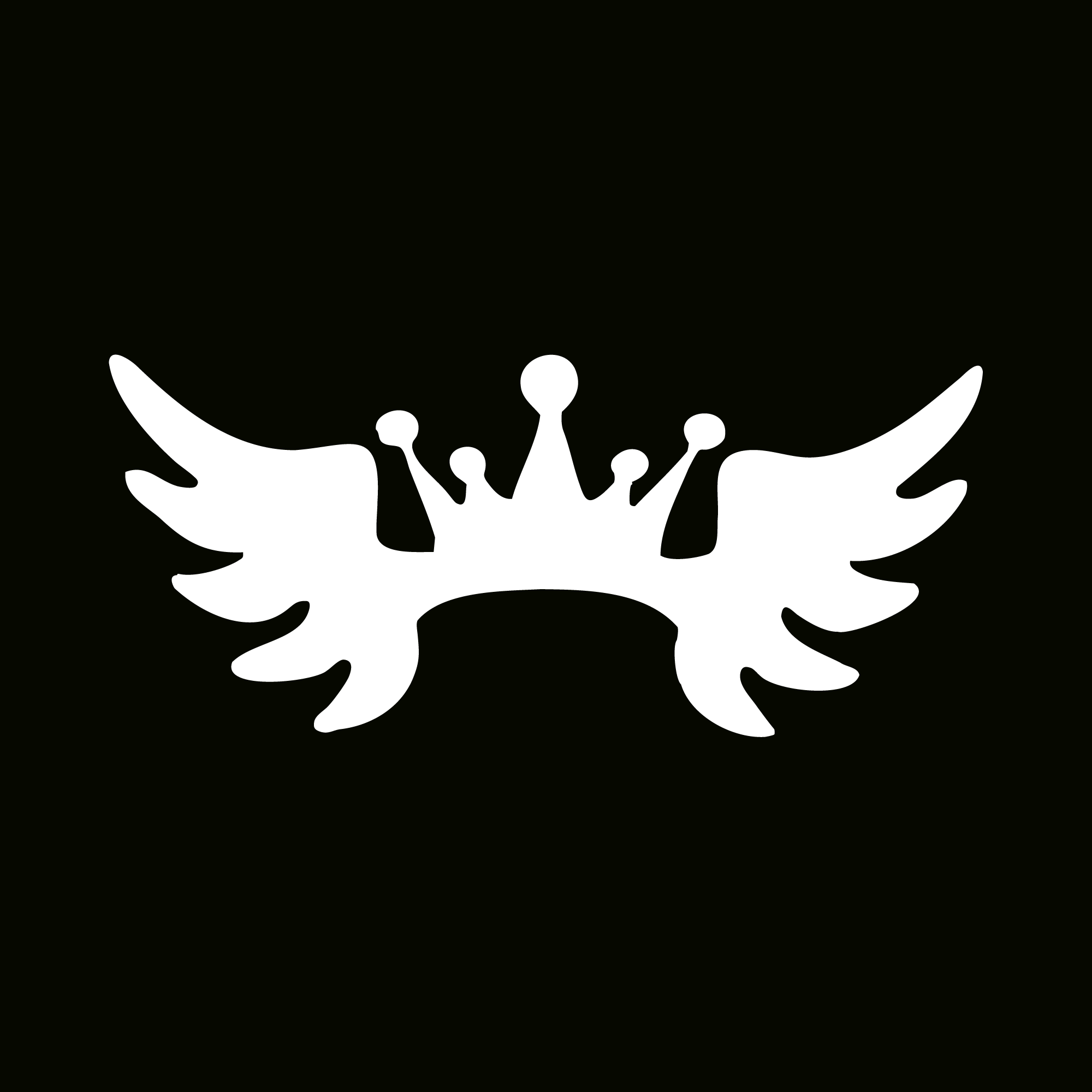 Glitter Tattoo Stencil - Crown Wings