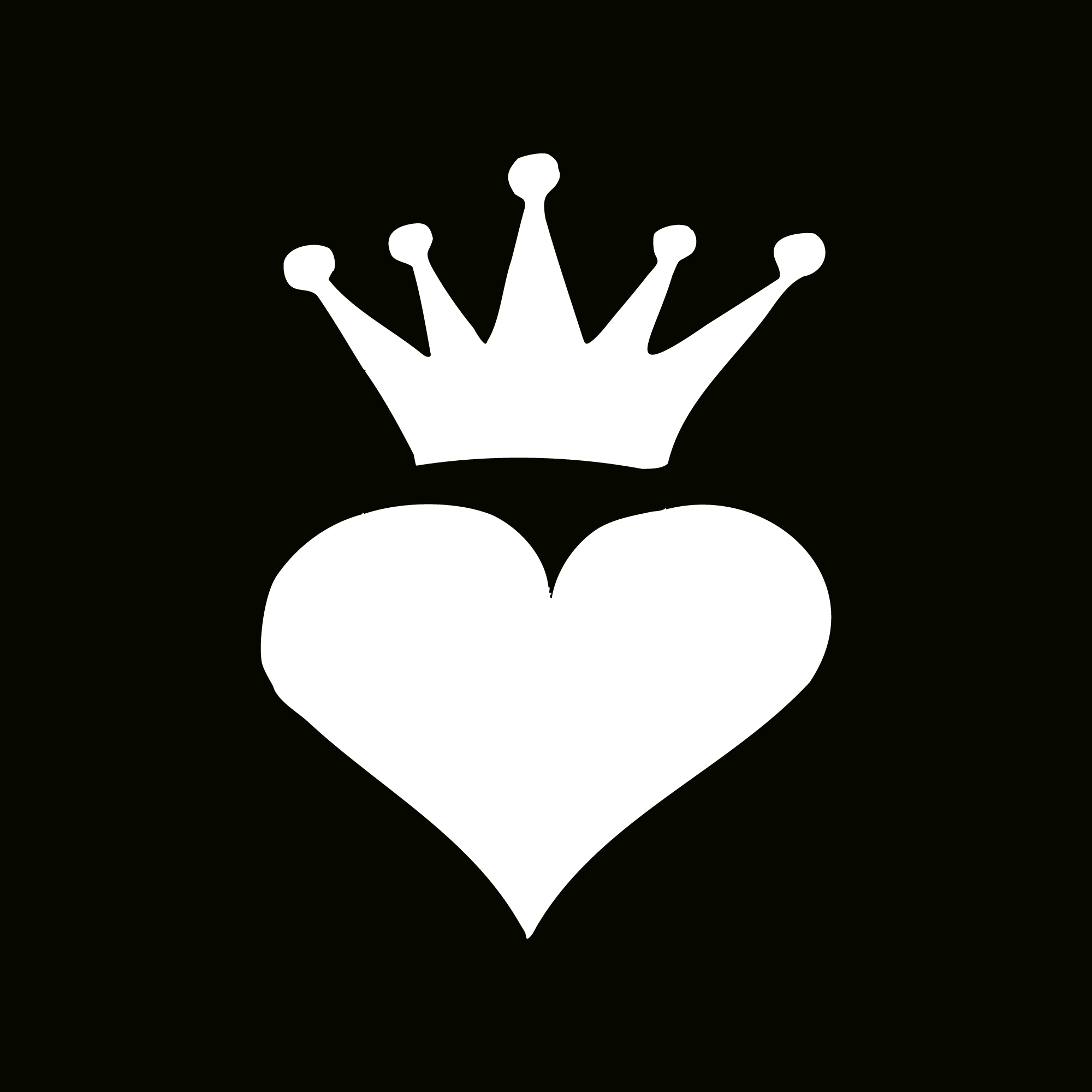 Glitter Tattoo Stencil - Heart Crown