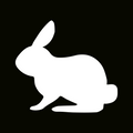 Glitter Tattoo Stencil - Sitting Bunny
