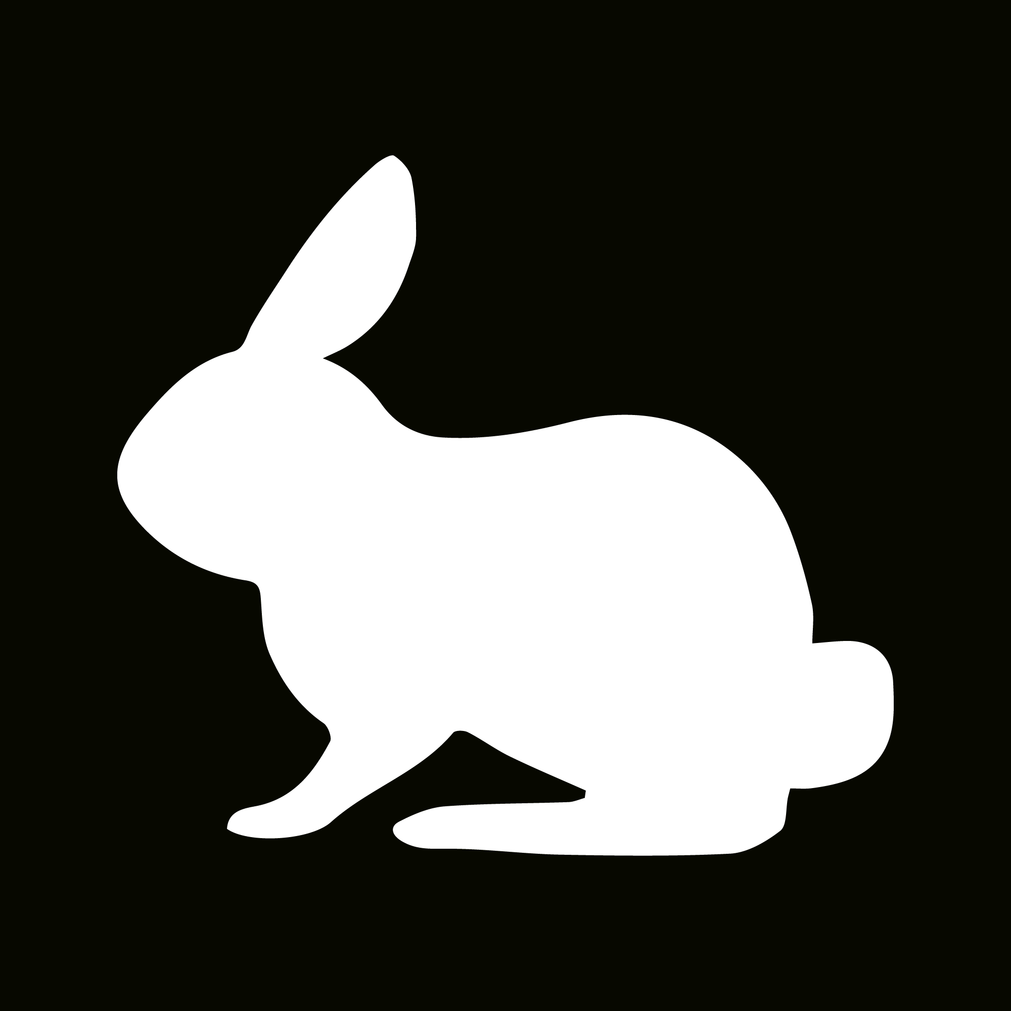 Glitter Tattoo Stencil - Sitting Bunny