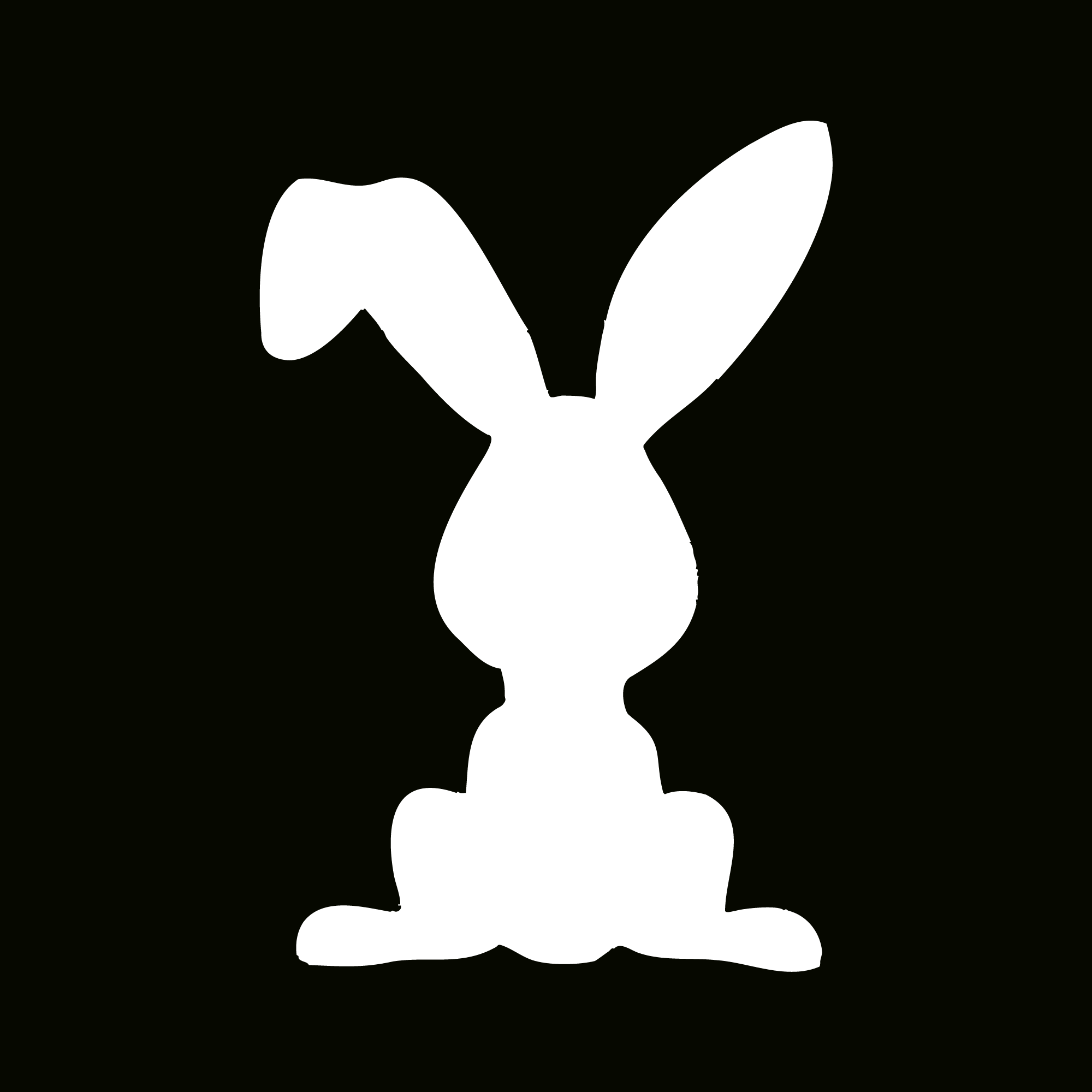 Glitter Tattoo Stencil - Sitting Bunny 2