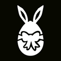 Glitter Tattoo Stencil - Easter Egg Bunny