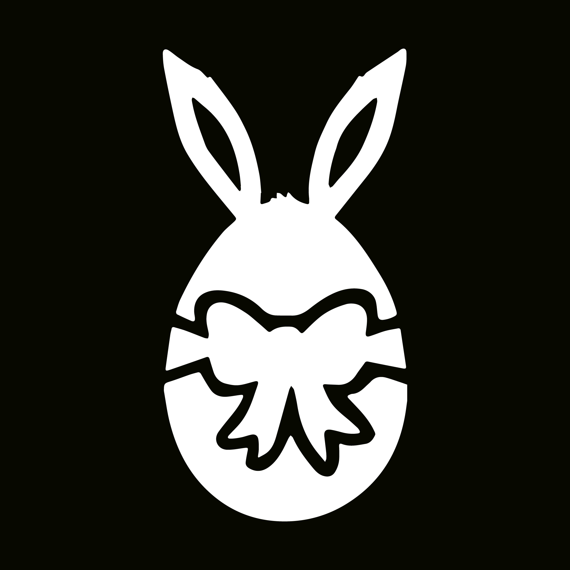 Glitter Tattoo Stencil - Easter Egg Bunny
