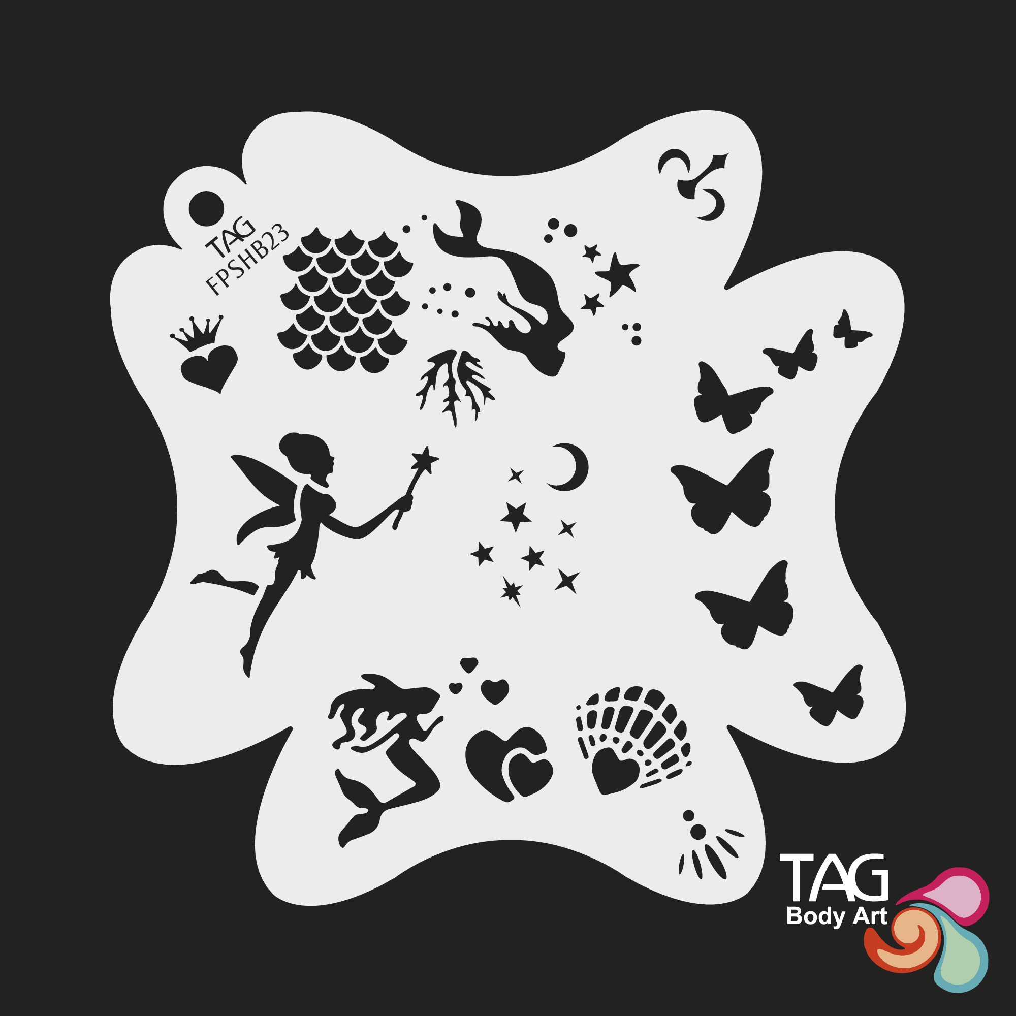 Face Paint Stencil - Fairy Wishes and Ocean Kisses