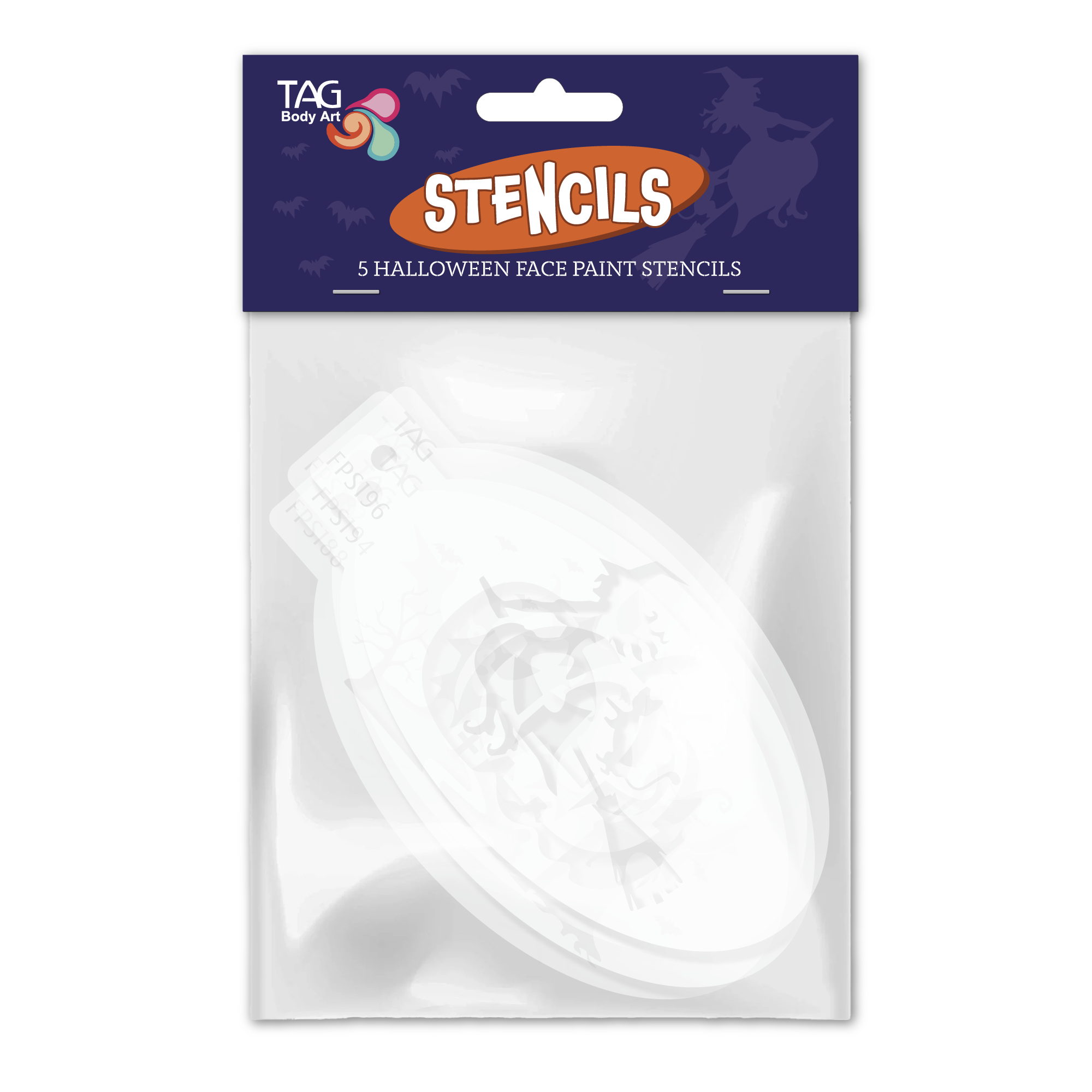 Face Paint Stencil Pack - Halloween - 5 Pack
