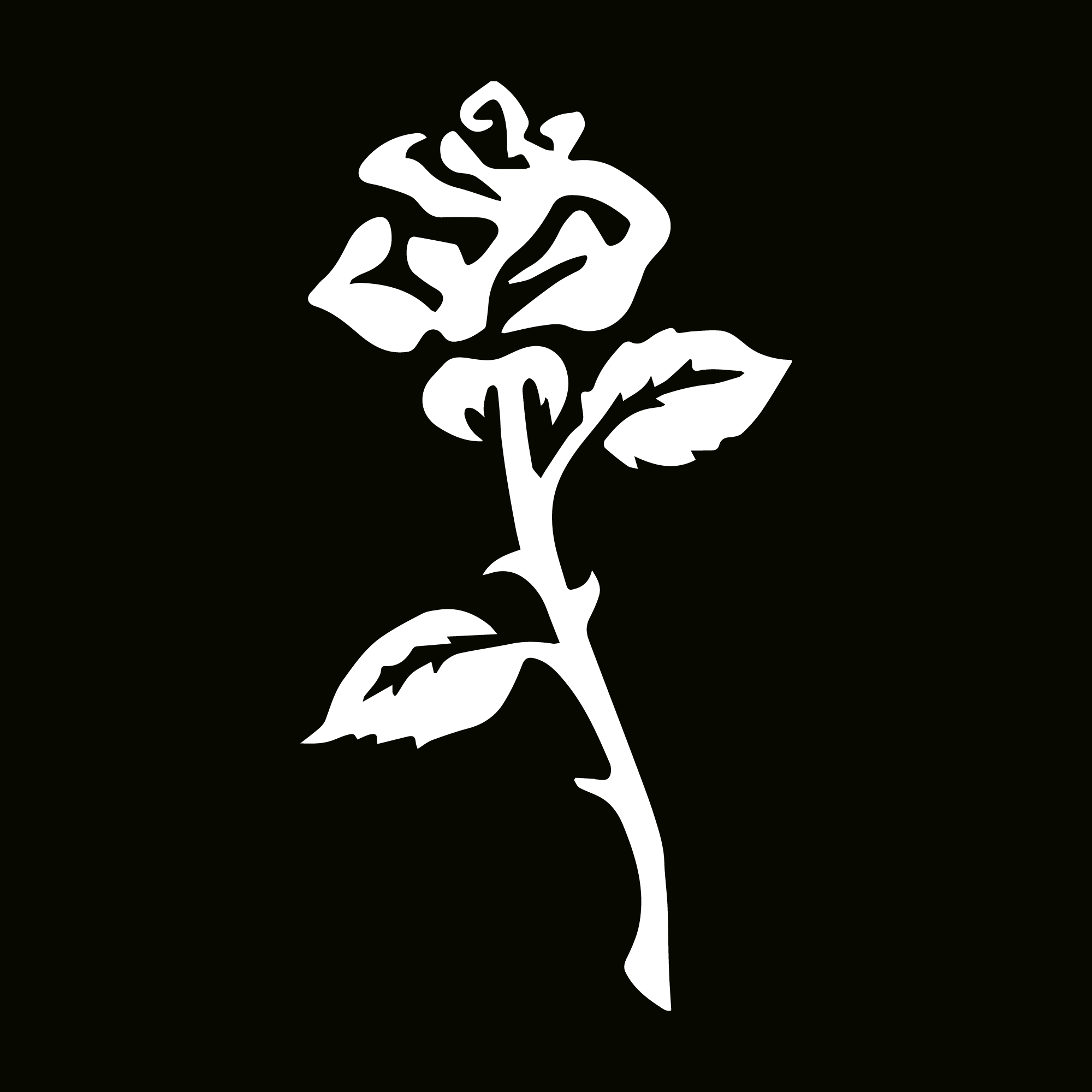 Glitter Tattoo Stencil - Open Rose