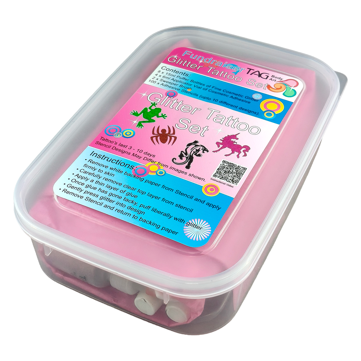 Glitter Tattoo Stencil Kit - Fundraiser