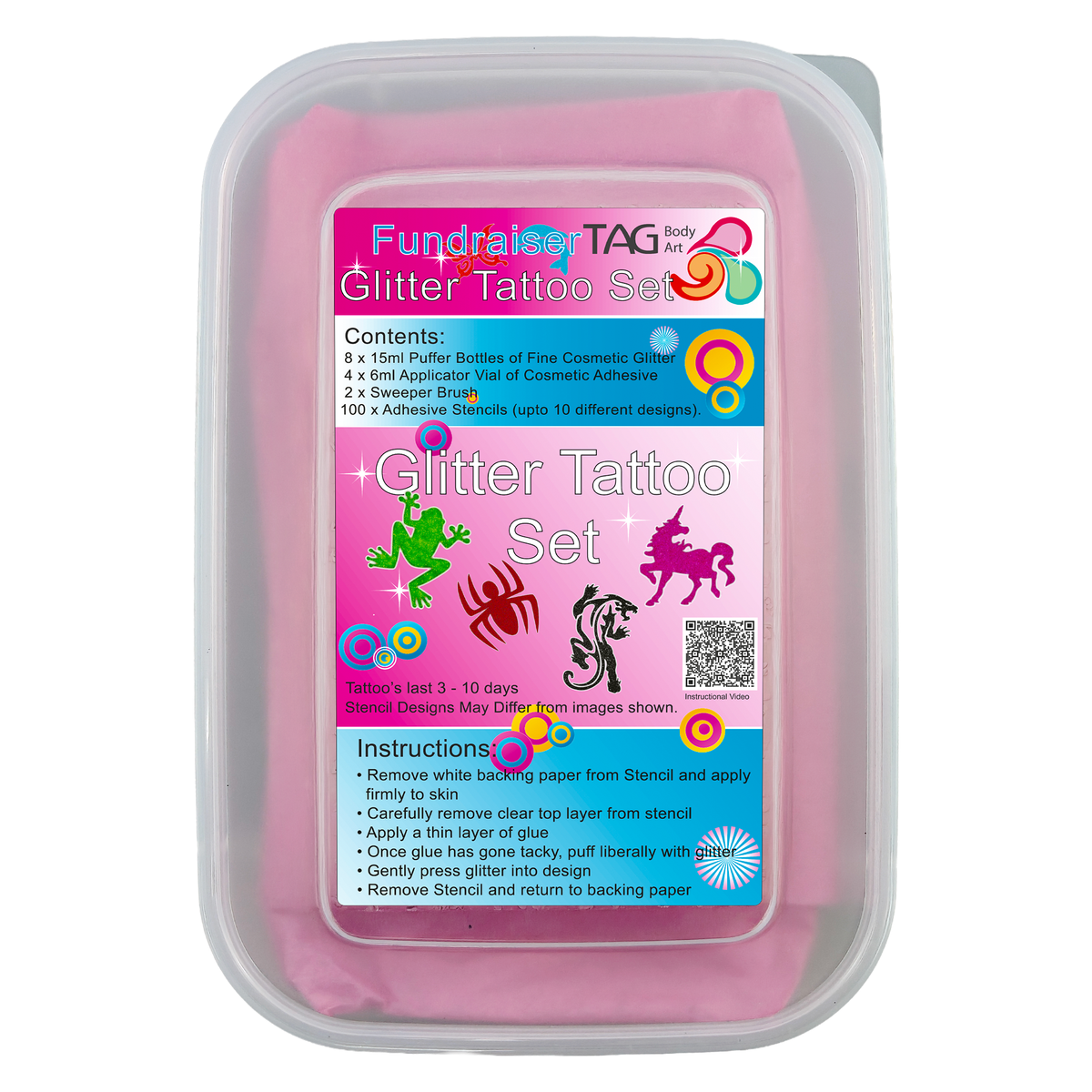 Glitter Tattoo Stencil Kit - Fundraiser