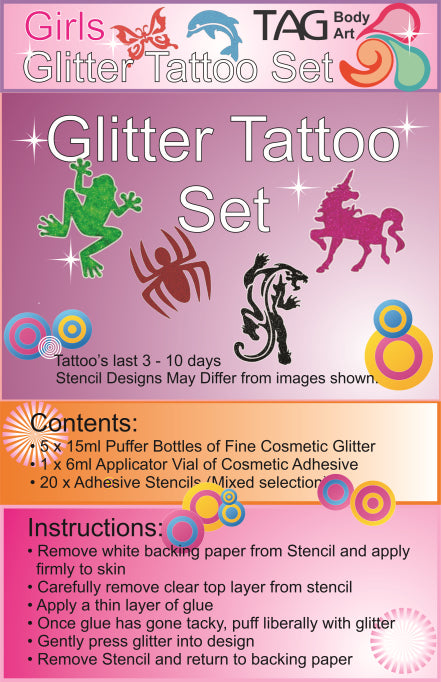 Glitter Tattoo Party Kit - Girls