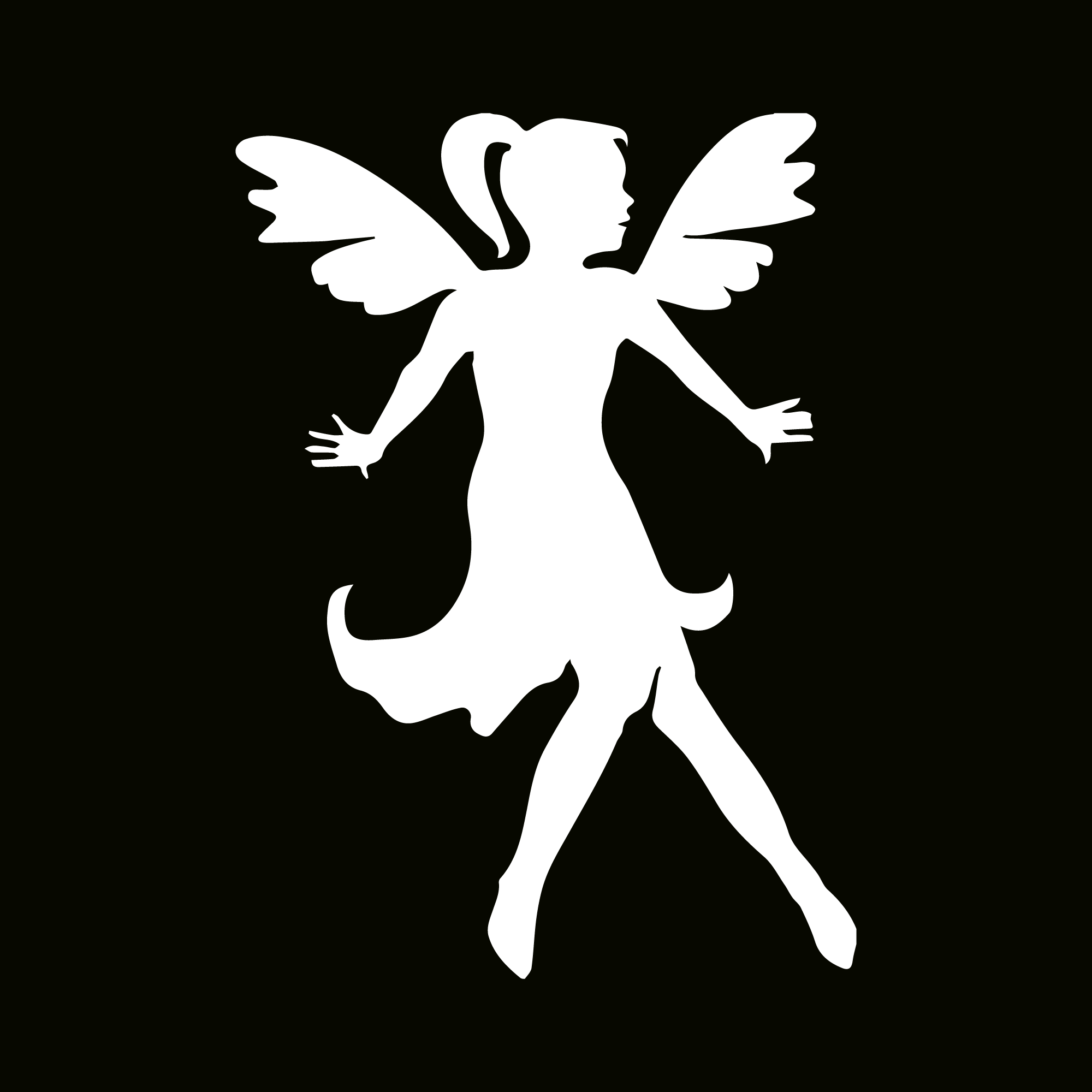 Glitter Tattoo Stencil - Flying Fairy