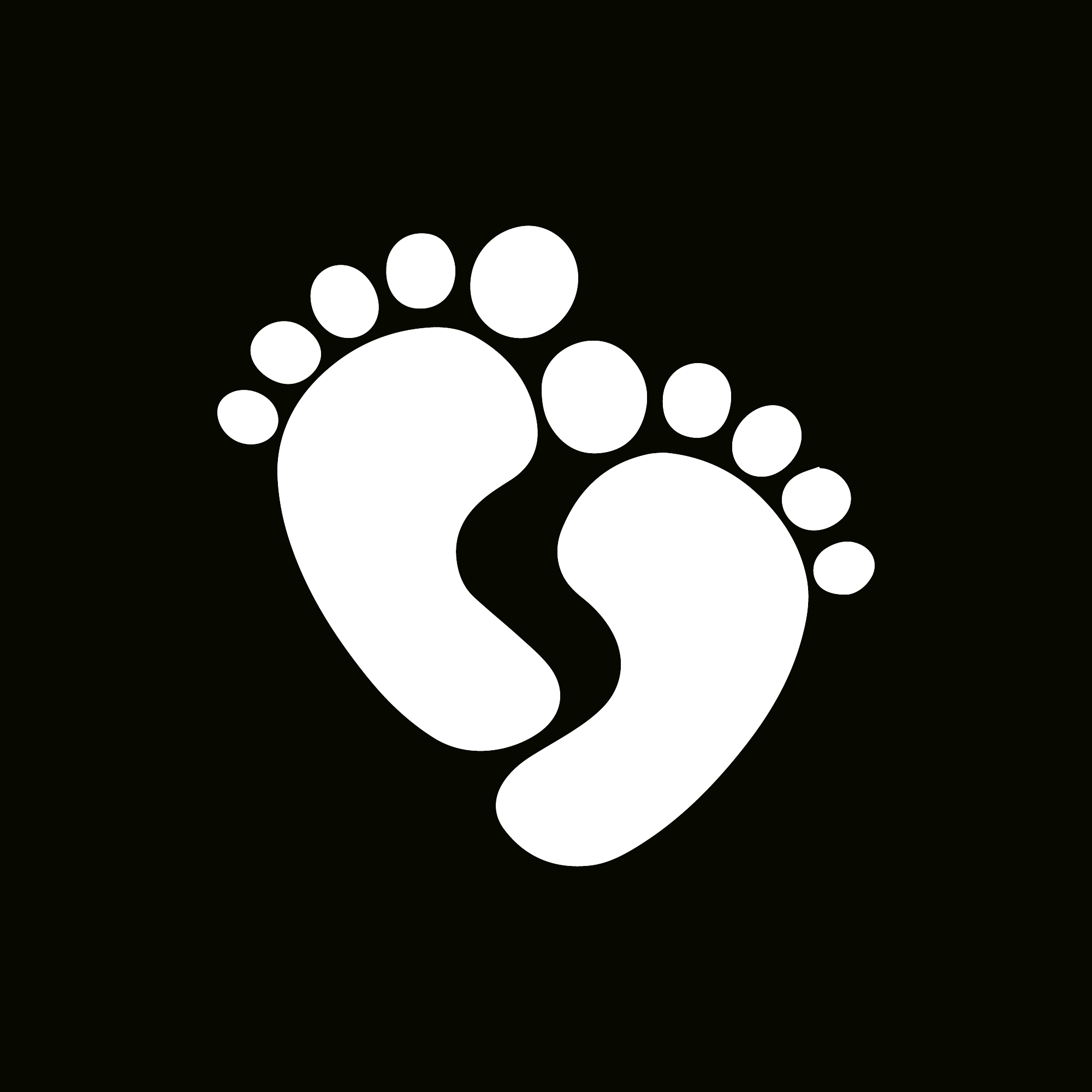 Glitter Tattoo Stencil - Footprints