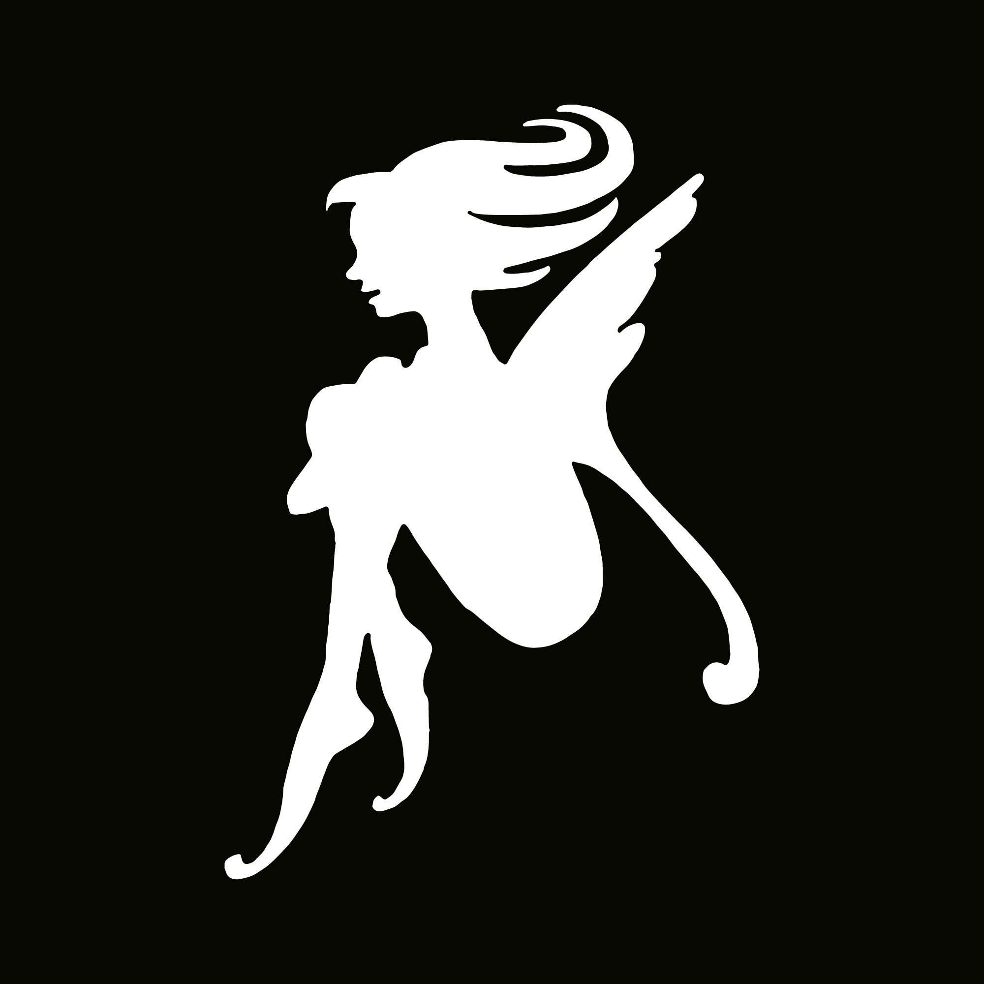 Glitter Tattoo Stencil - Sitting Fairy 2