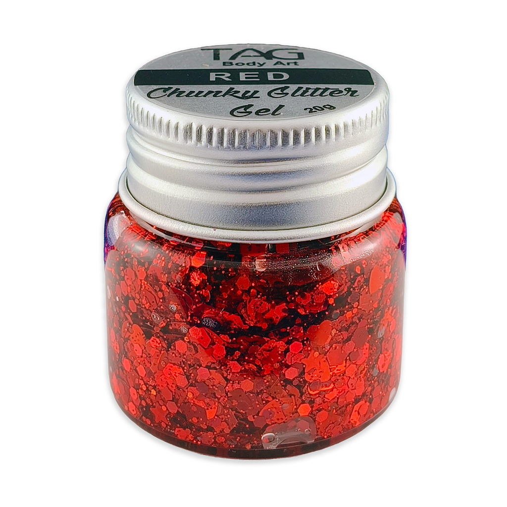 Red Chunky Glitter Gel