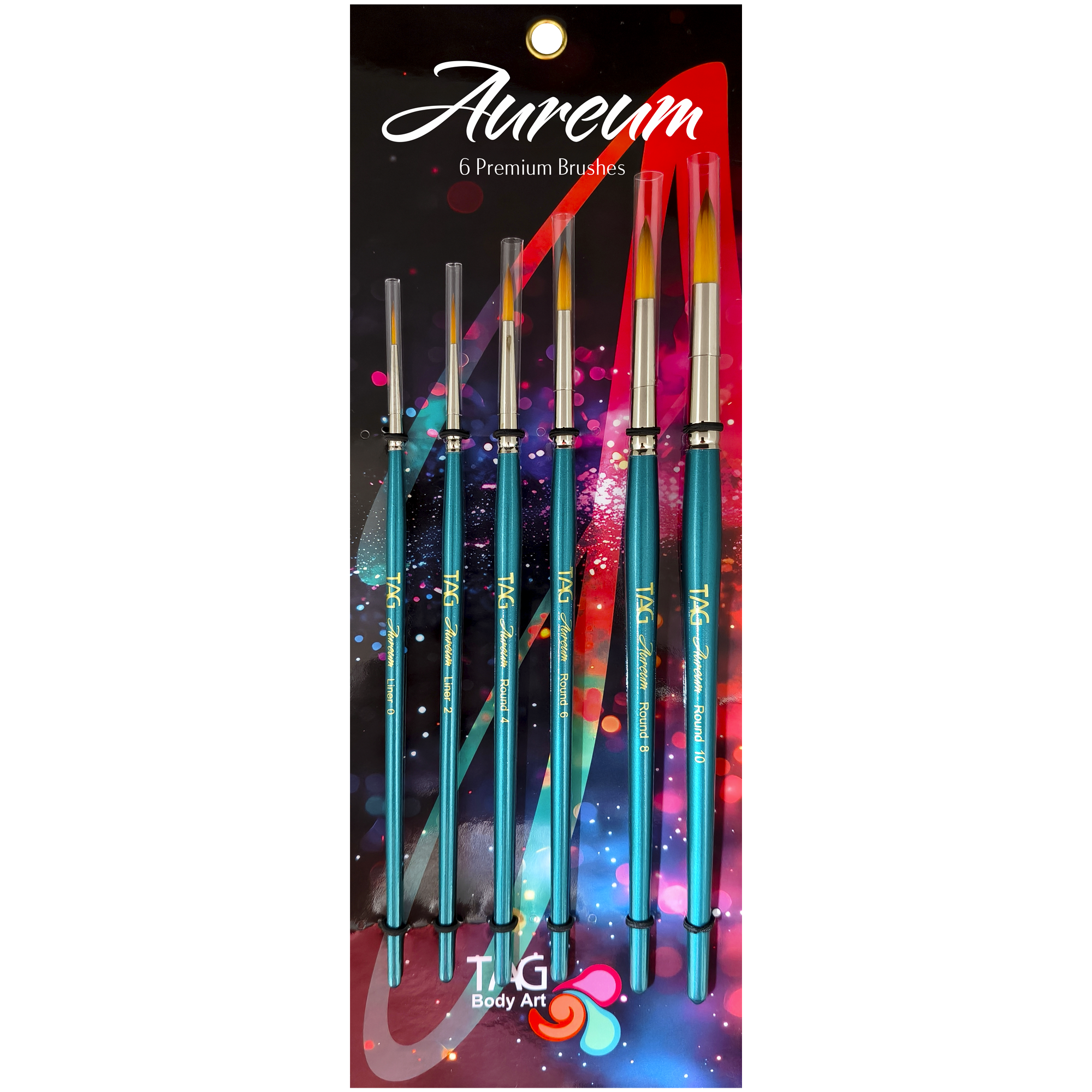TAG Aureum Round and Liner 6 Face and Body Paint Brush Set